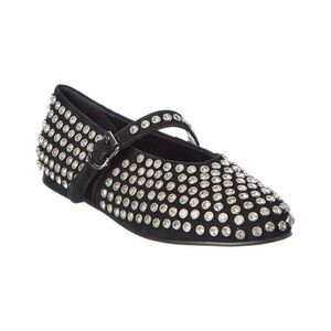Tiffany & Fred Paris Bedazzled Suede Flat, Black